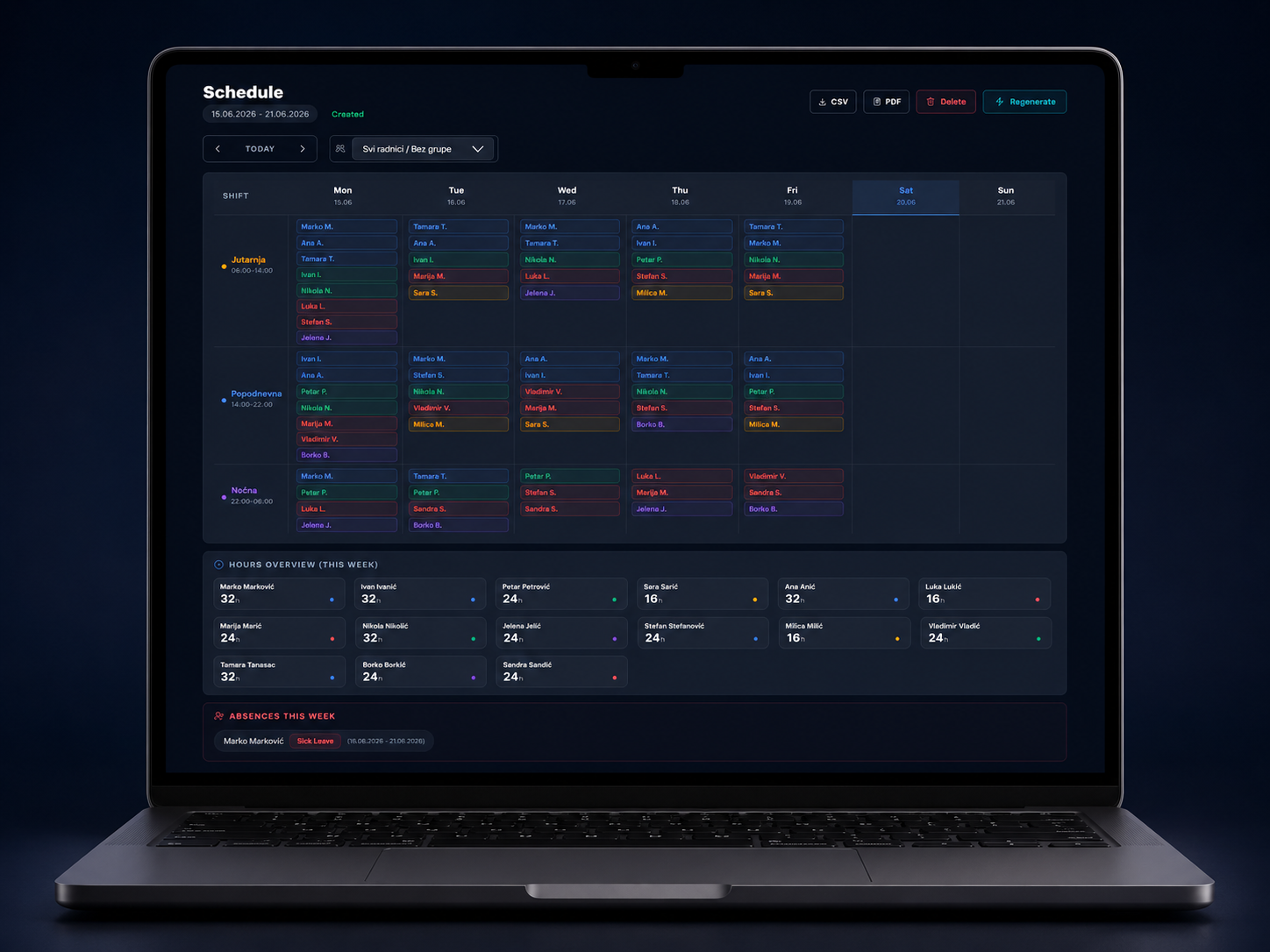 ShiftForge schedule screenshot
